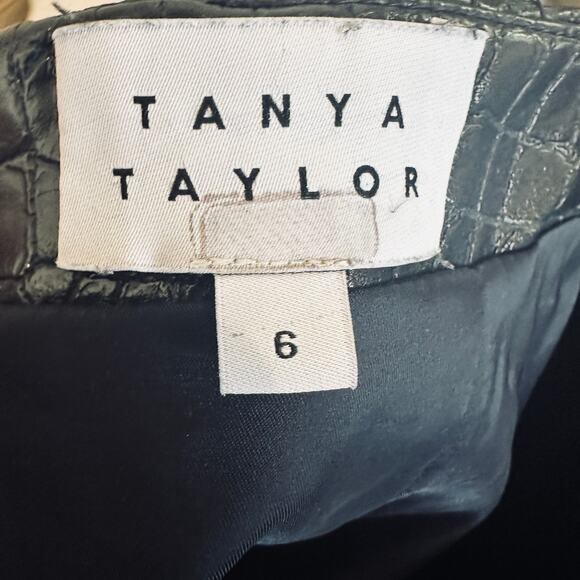 Tanya Taylor Blue Faux Leather Pencil Skirt Size 6 Croc Embossed Designer $425 - Picture 12 of 13